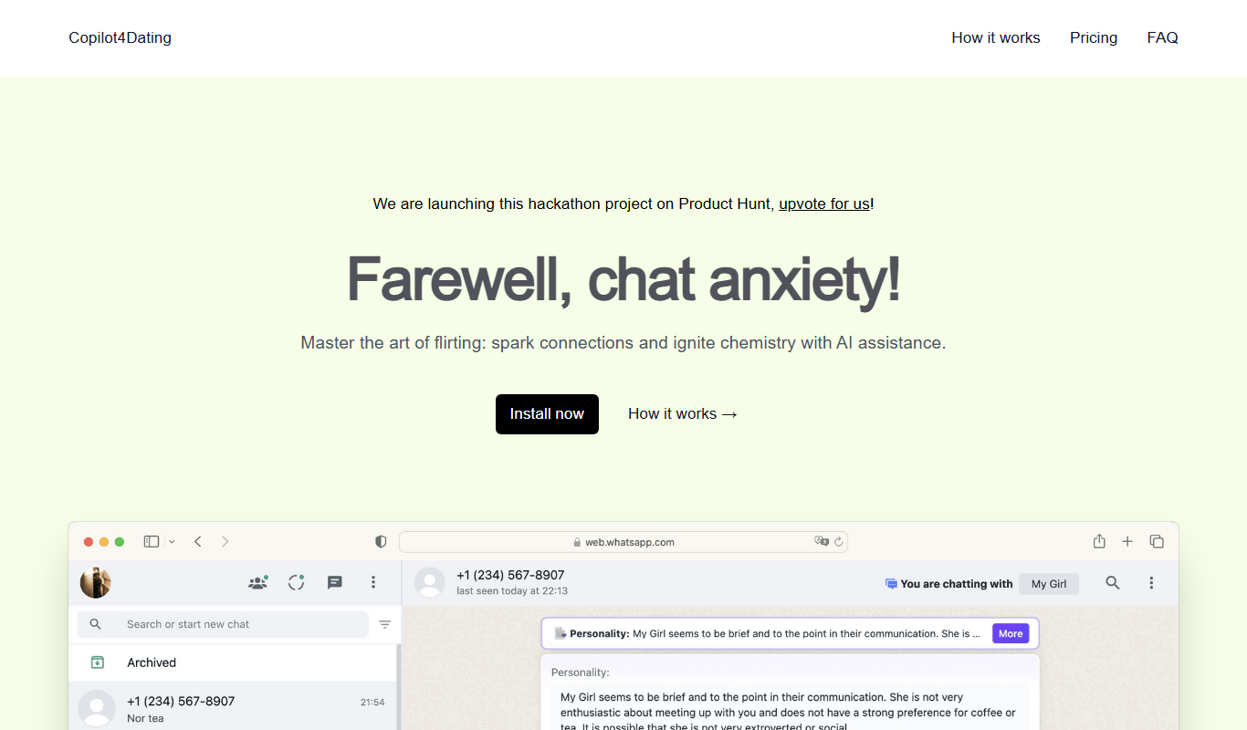 Copilot for Dating app screenshot
