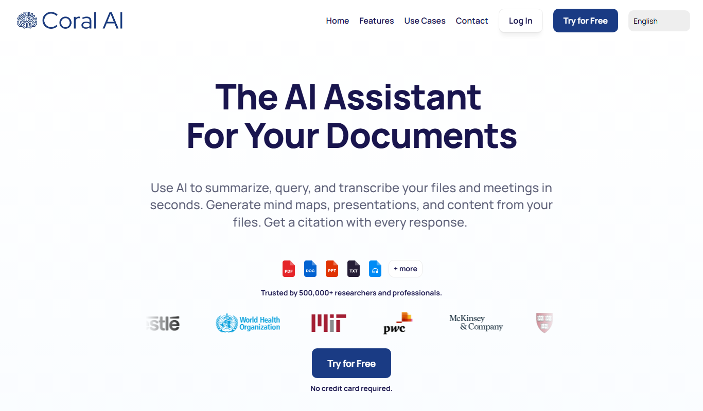 Coral AI app screenshot