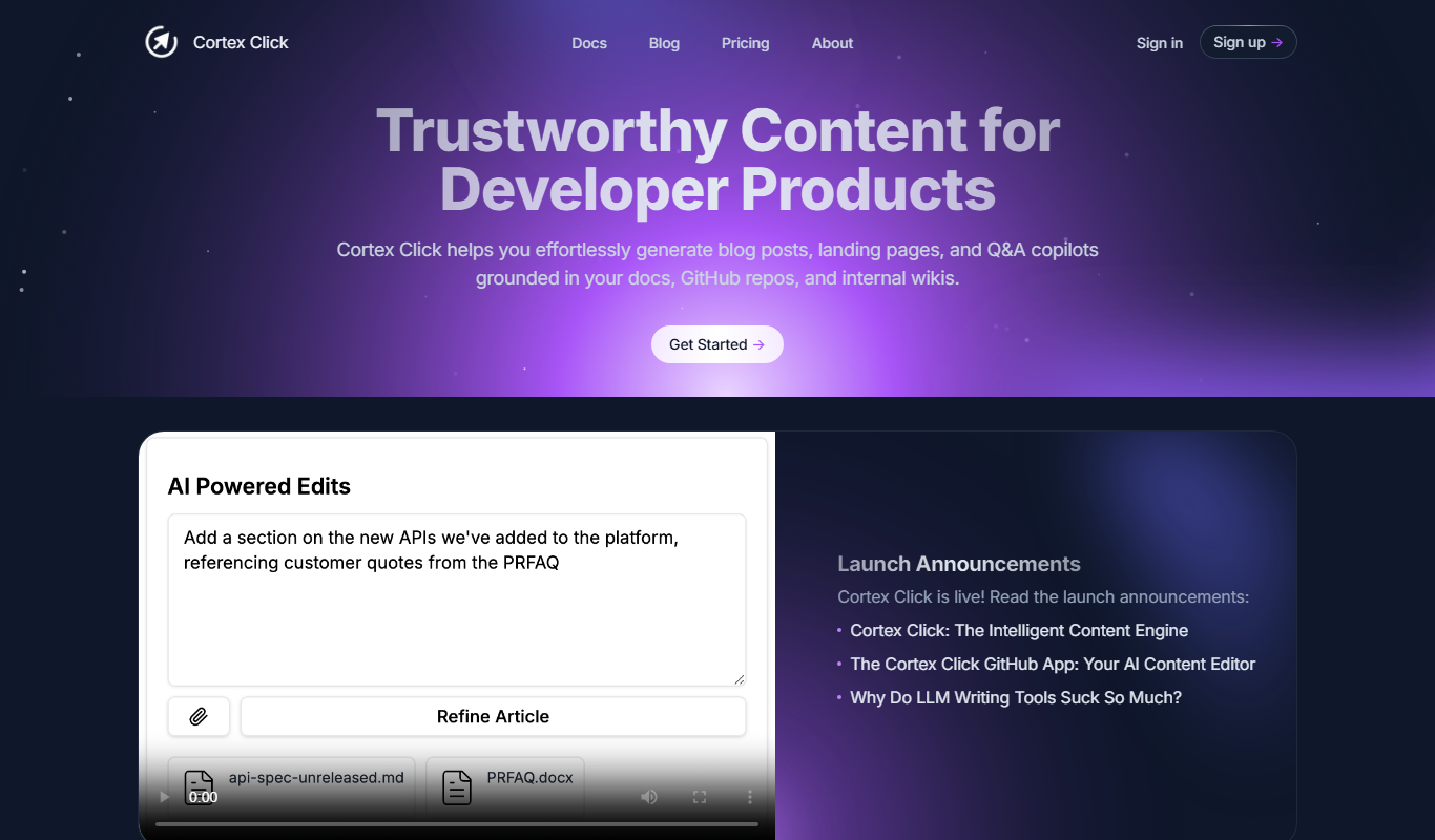 Cortex Click app screenshot