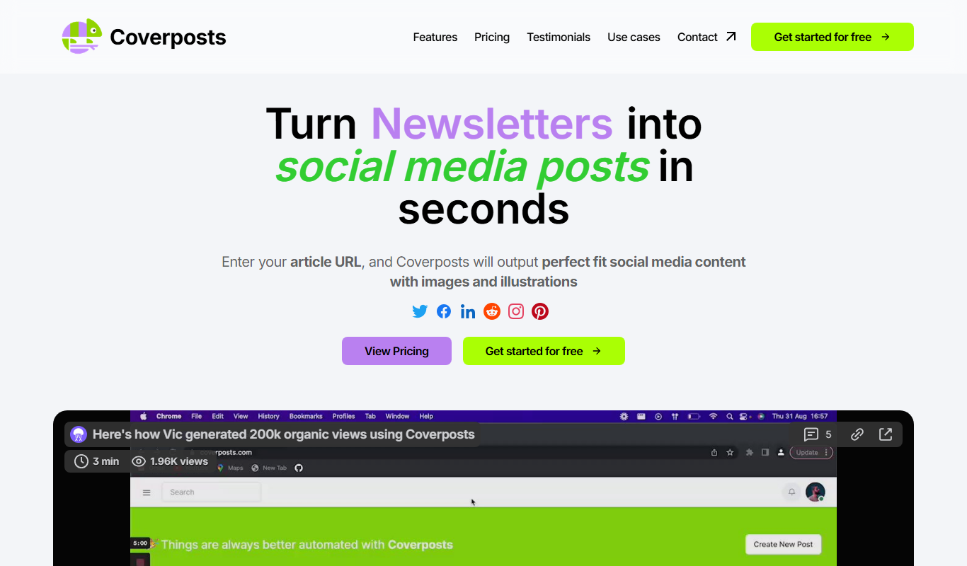 Coverposts app screenshot