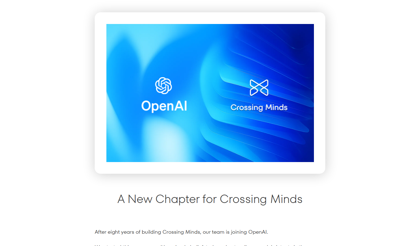 crossingminds.com app screenshot