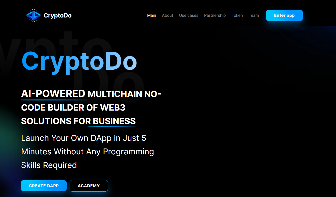 Screenshot of CryptoDo crypto portfolio dashboard and market overview