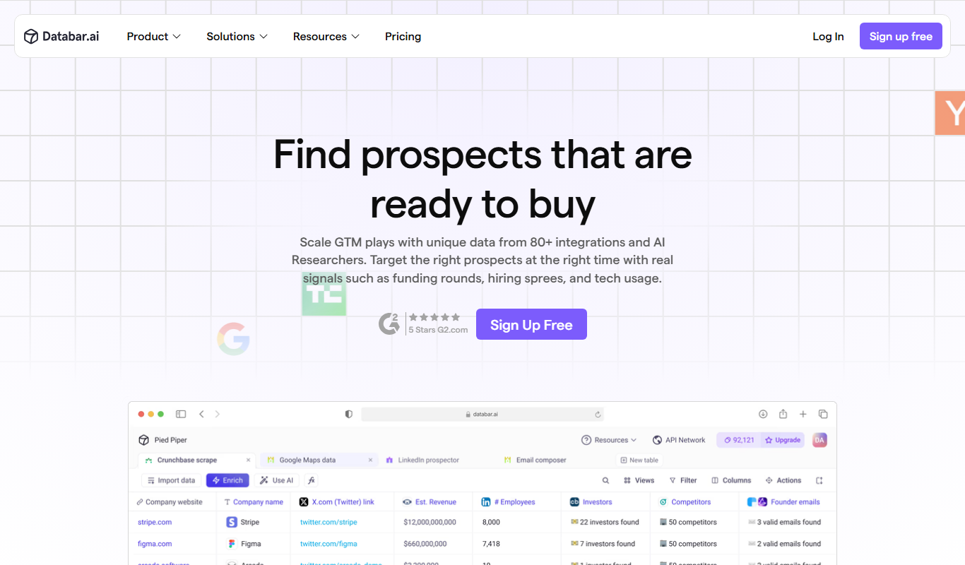 Databar.ai 2.0 app screenshot