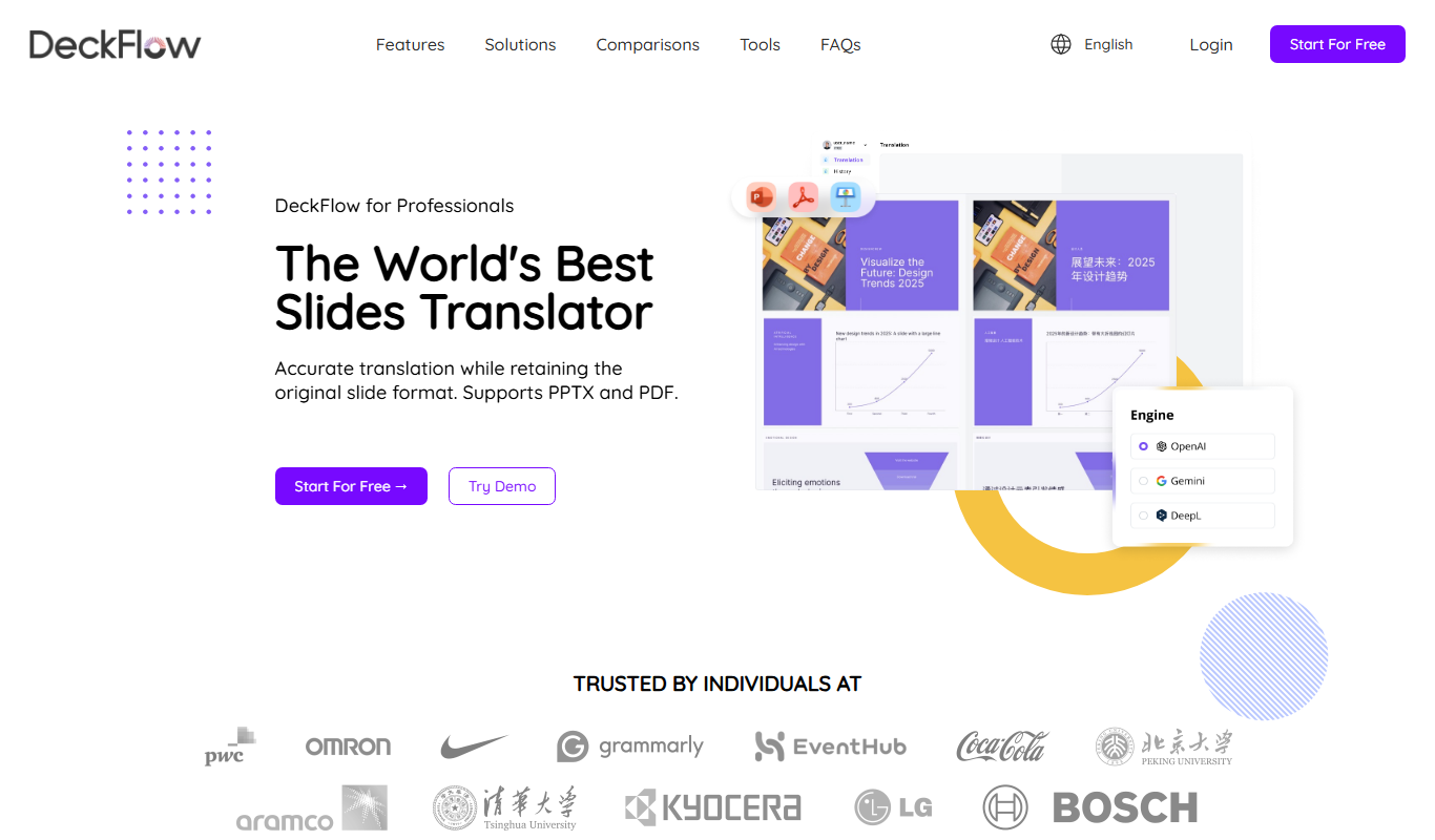 DeckFlow PPT Translator app screenshot