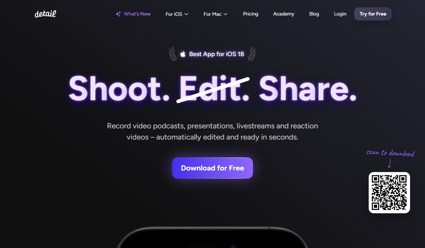 Detail AI Video Content Maker app screenshot