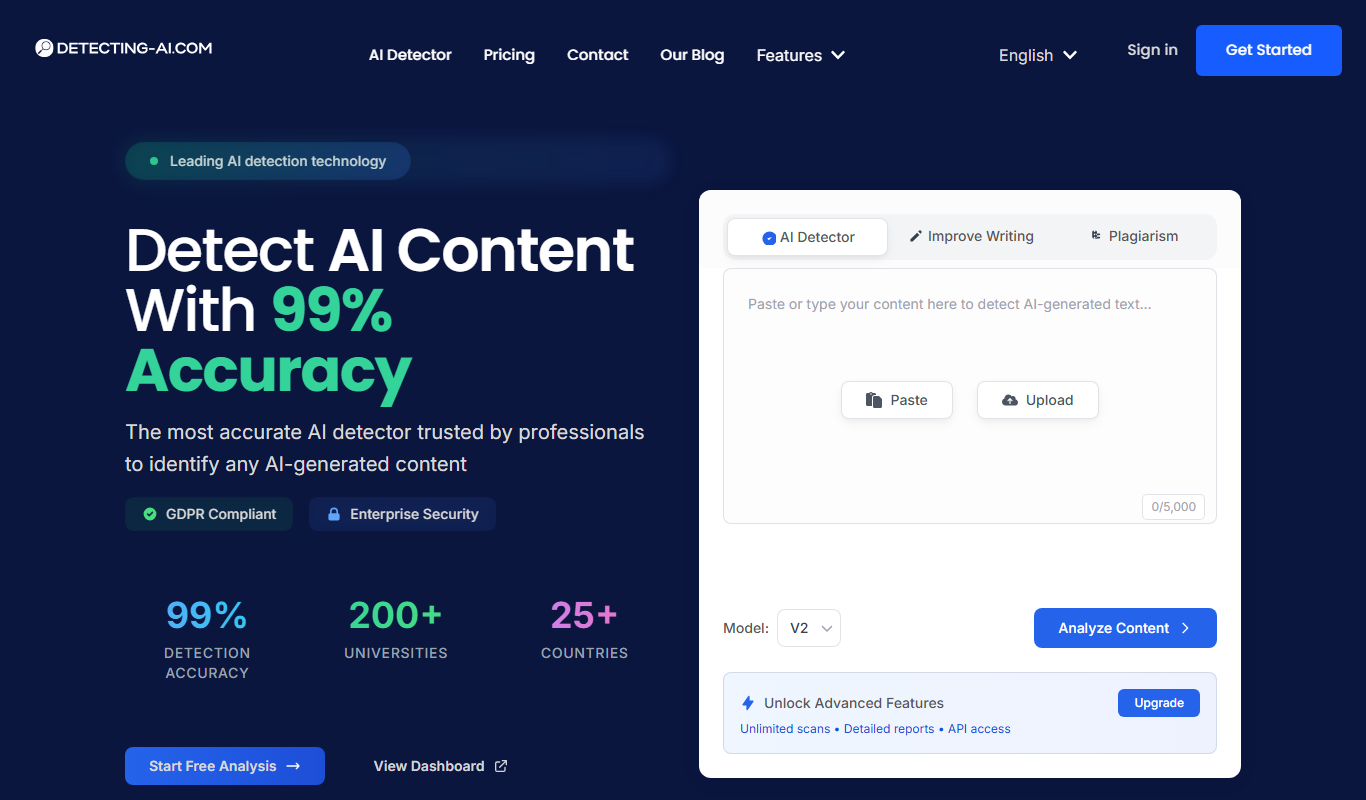 Detecting-AI.com app screenshot
