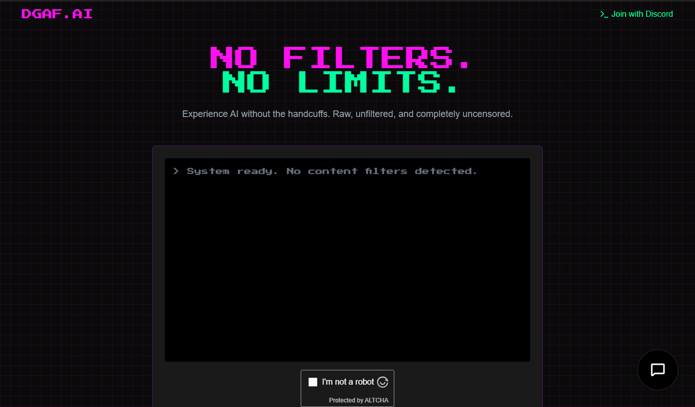 DGAF app screenshot