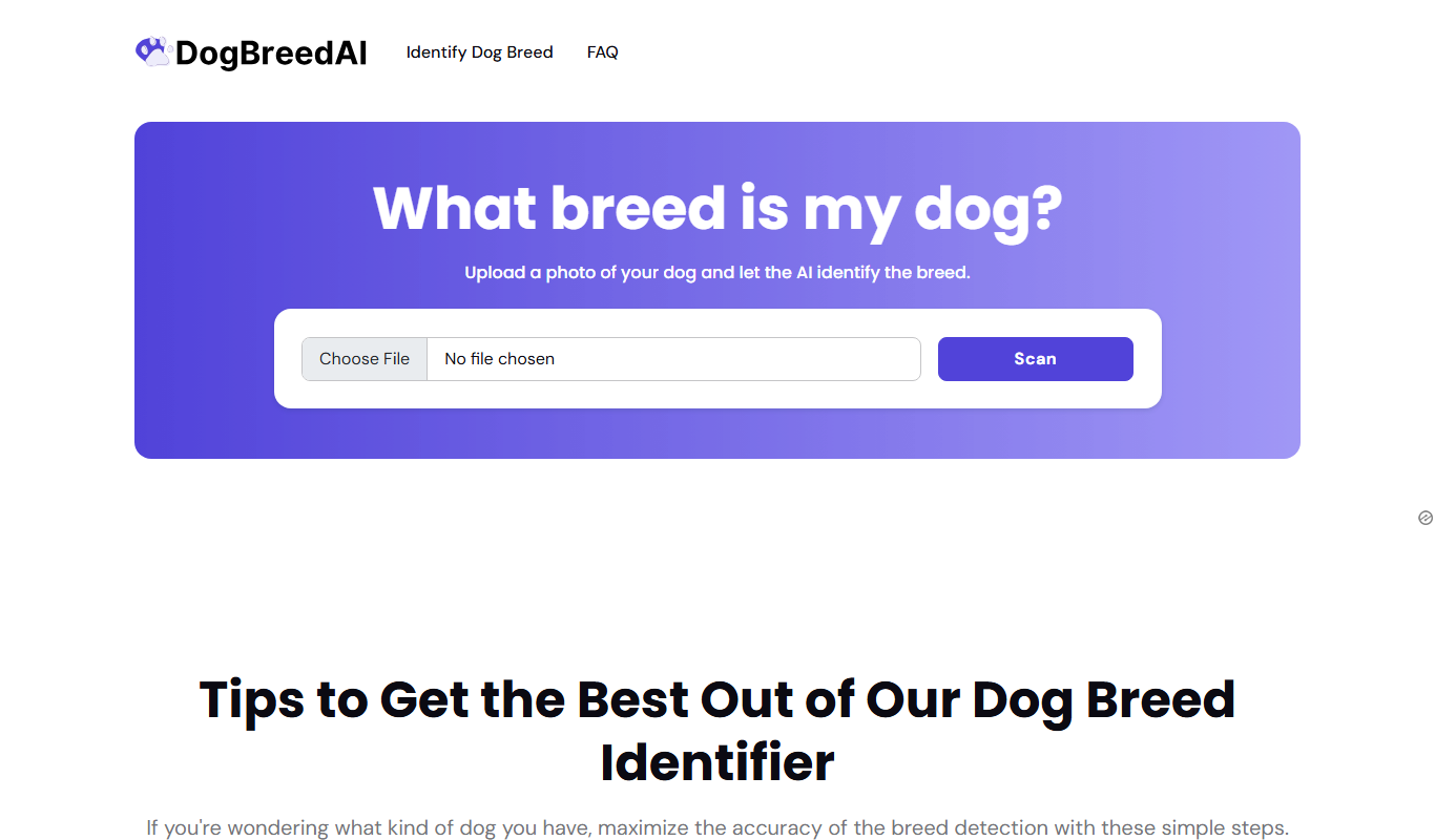 Dog Breed AI app screenshot