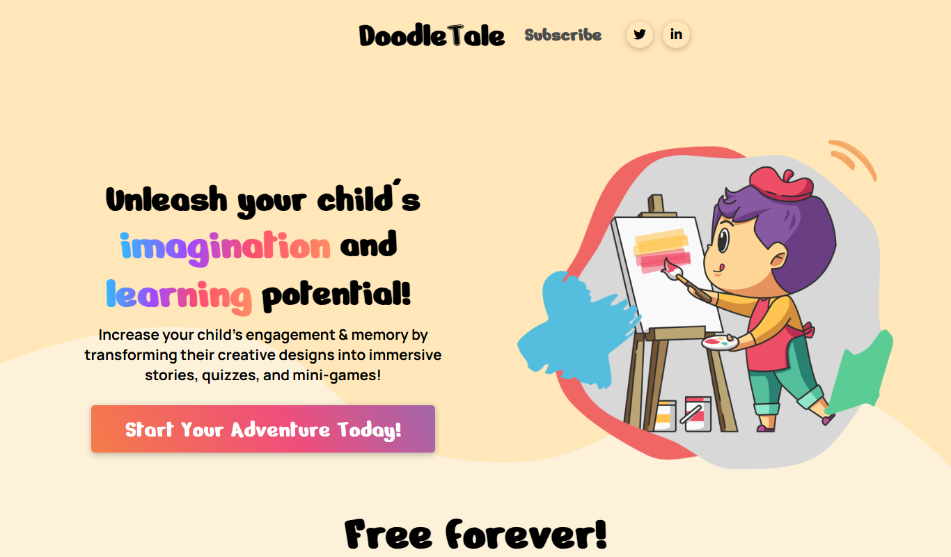 DoodleTale – AI Children Creativity App app screenshot