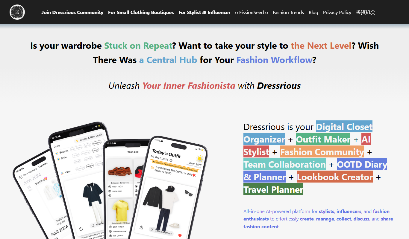 Dressrious app screenshot