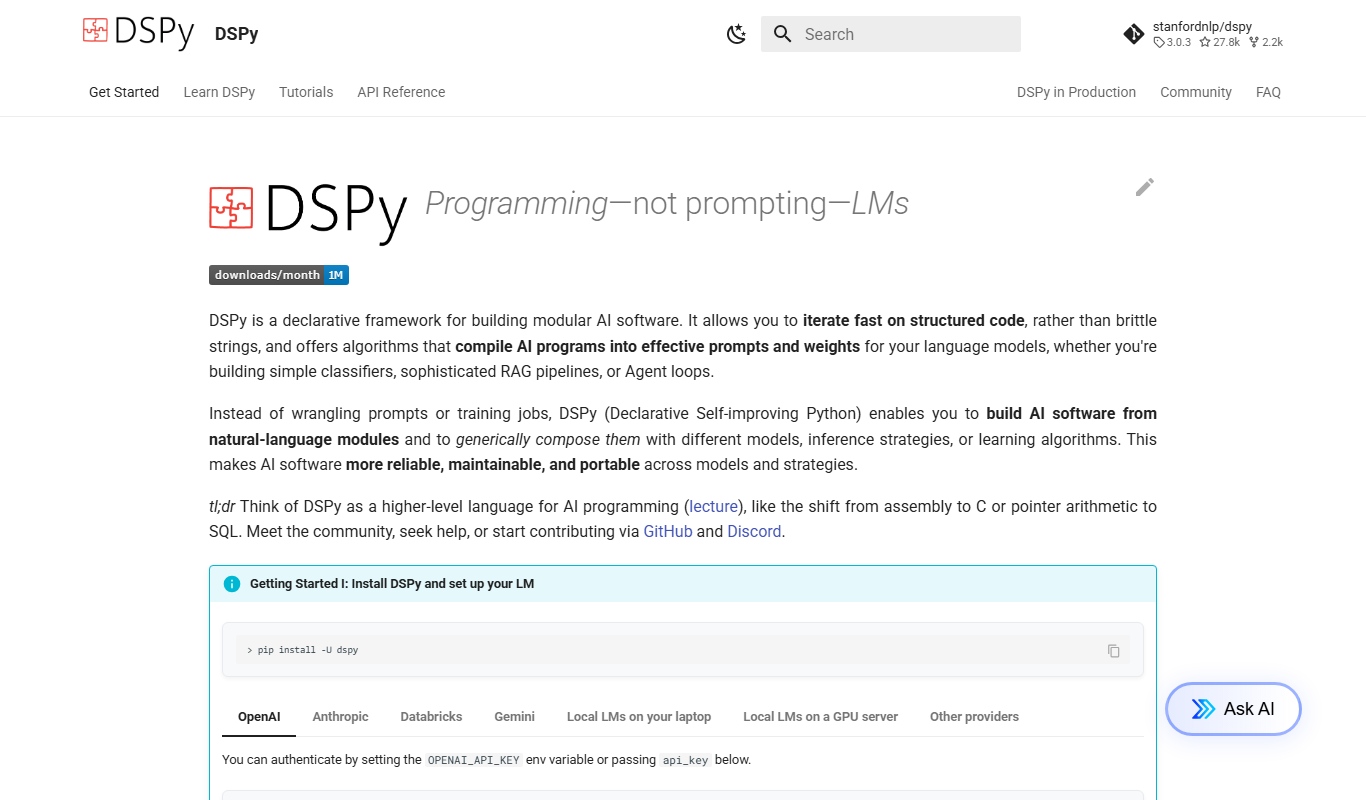DSPy app screenshot