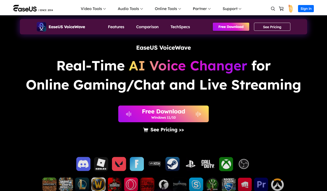 EaseUS VoiceWave app screenshot
