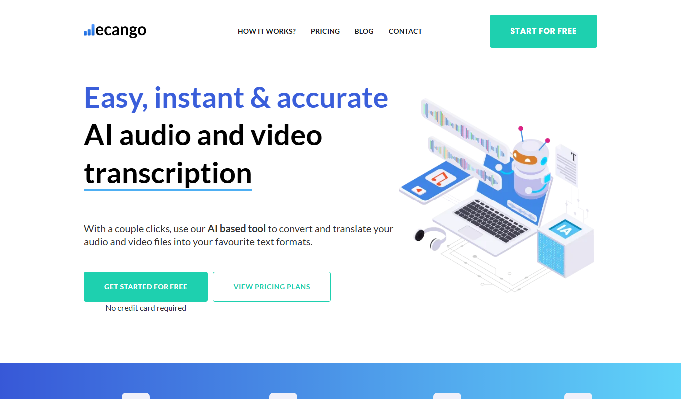 Screenshot of the ecango.com interface