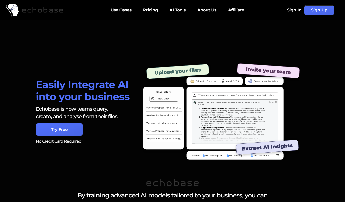 Echobase AI app screenshot