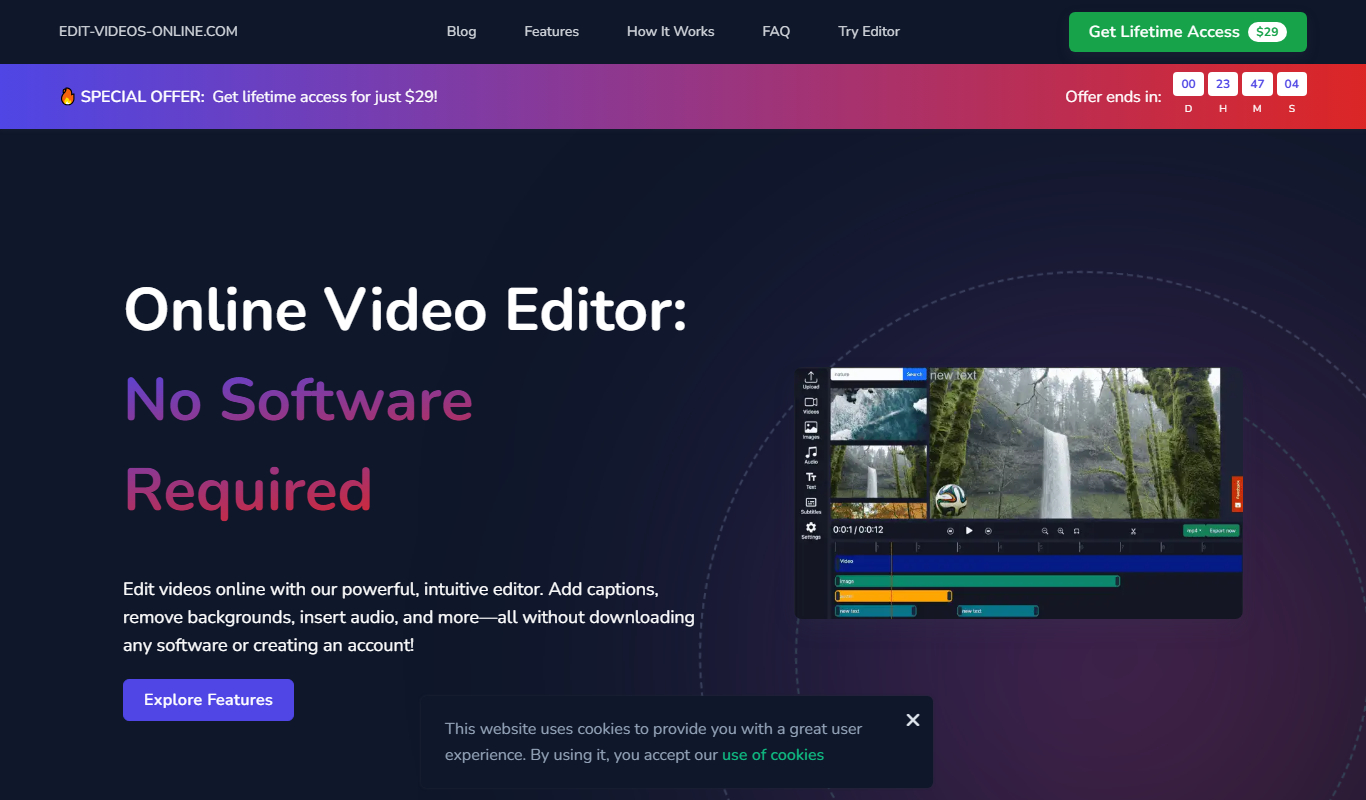 Edit Videos Online app screenshot