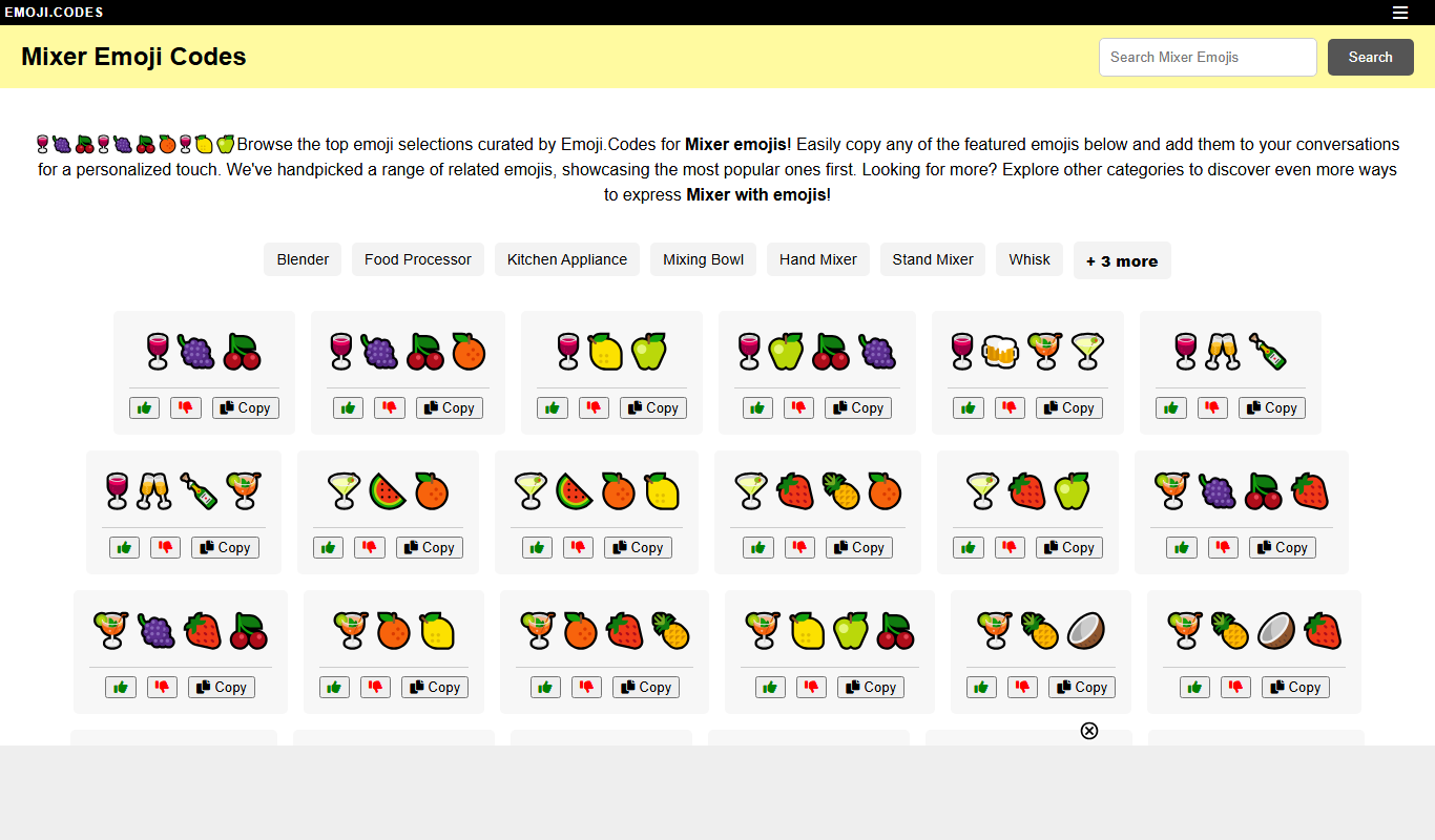 Screenshot of the Emoji Mixer interface