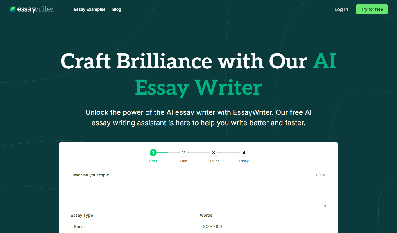 EssayWriter app screenshot