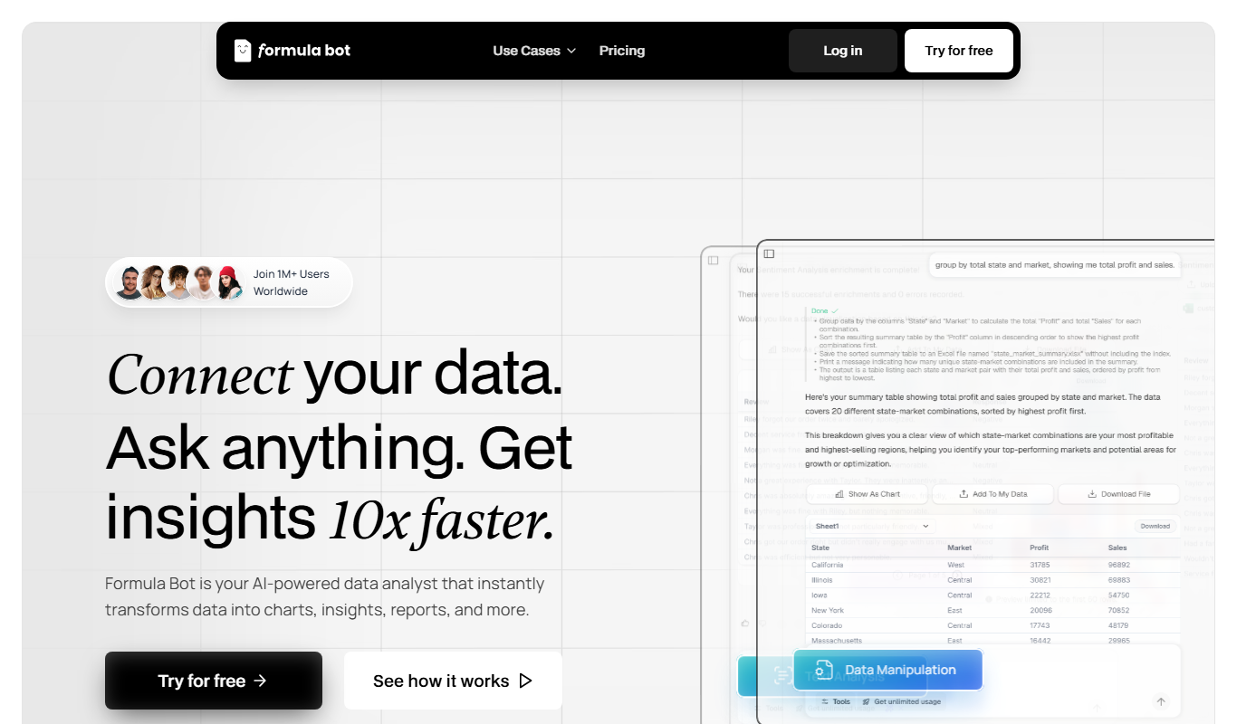 Excel Formula Bot app screenshot