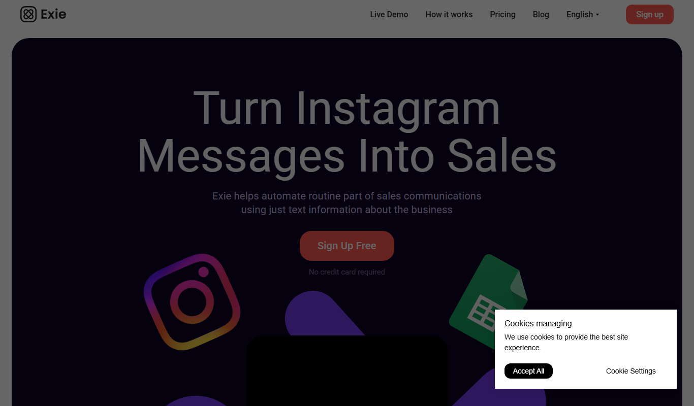 Exie app screenshot