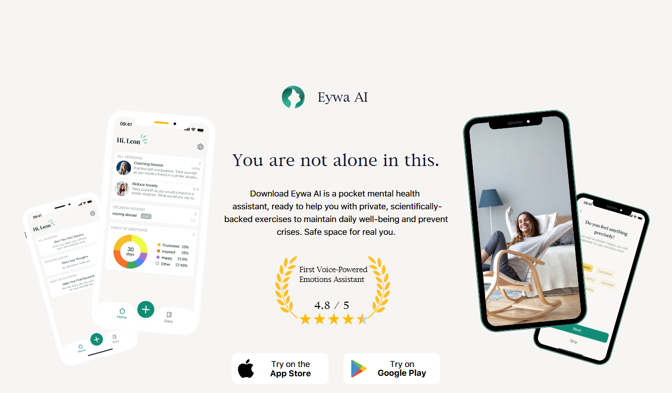 Eywa: Emotions, Therapy & Life-Coaching app screenshot