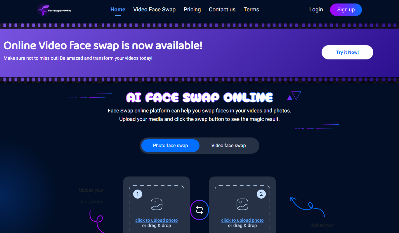 face swapper online app screenshot