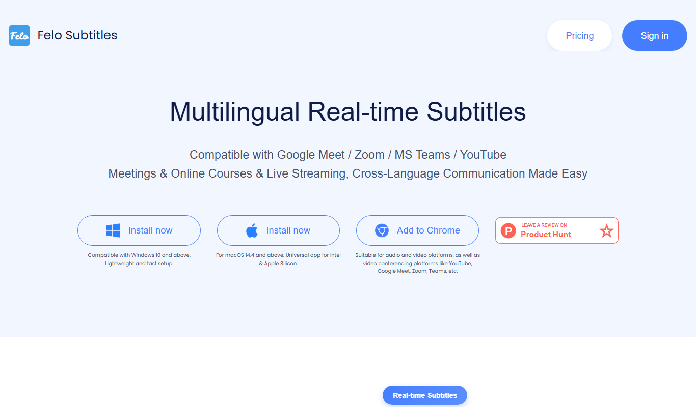 Felo Subtitles app screenshot