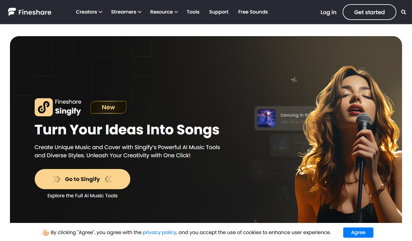 Screenshot of the FineShare interface