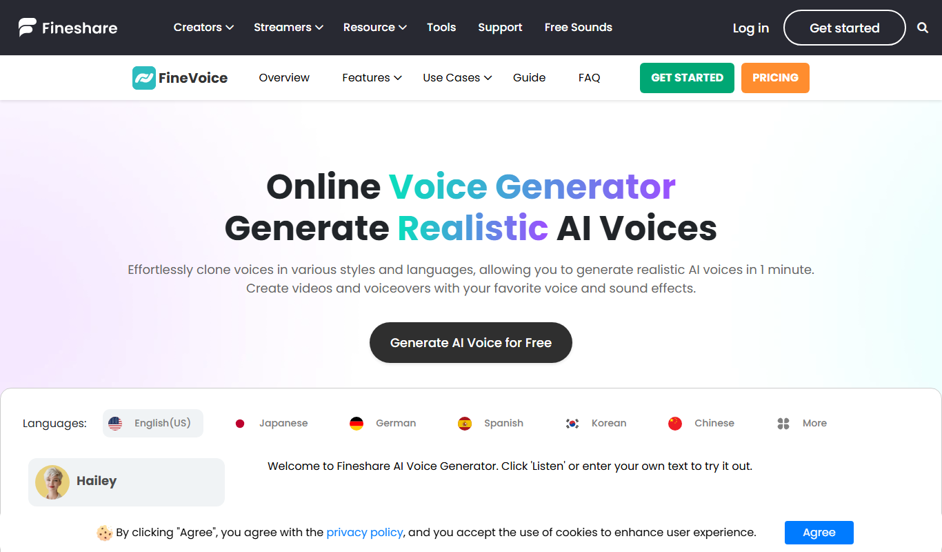 FineVoice app screenshot