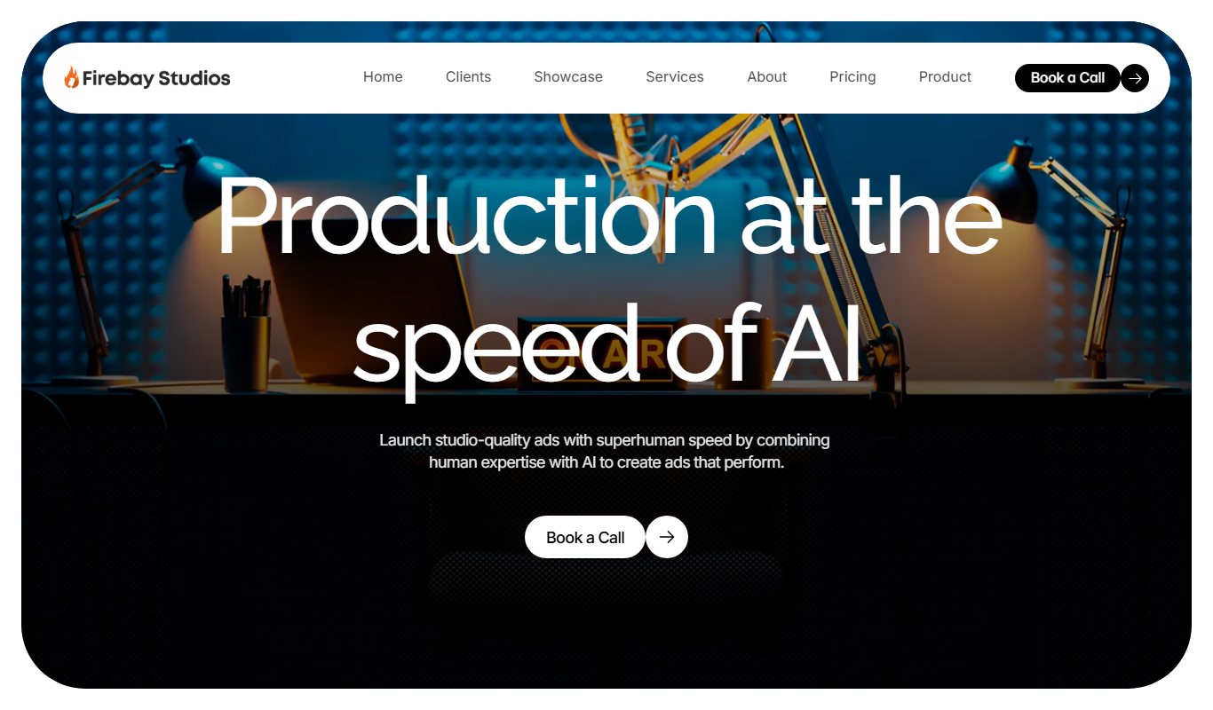 Screenshot of Firebay Studios website homepage