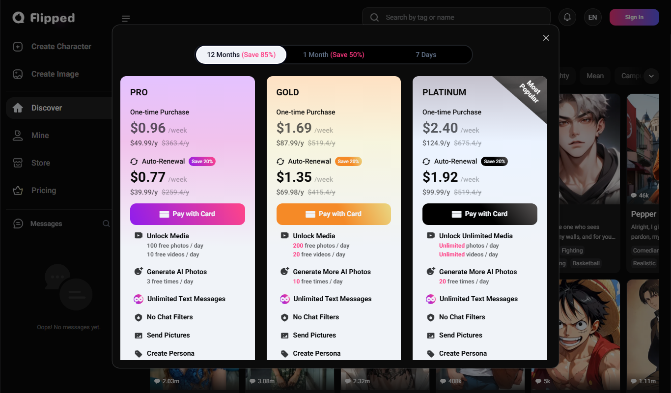 Flipped.Chat app screenshot