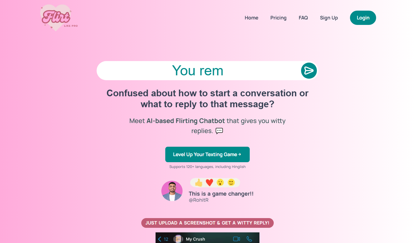 Flirt Like Pro app screenshot