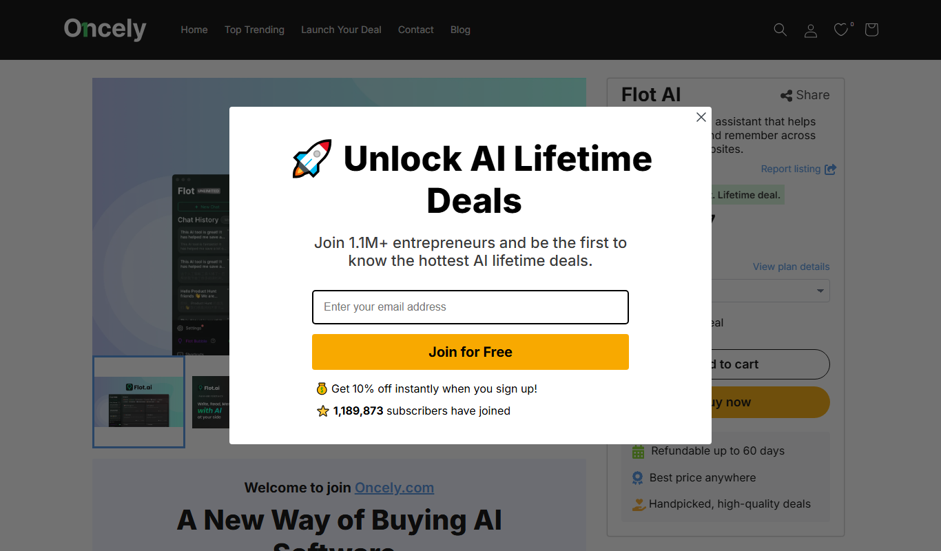 Flot AI – $37 for Lifetime Deal app screenshot
