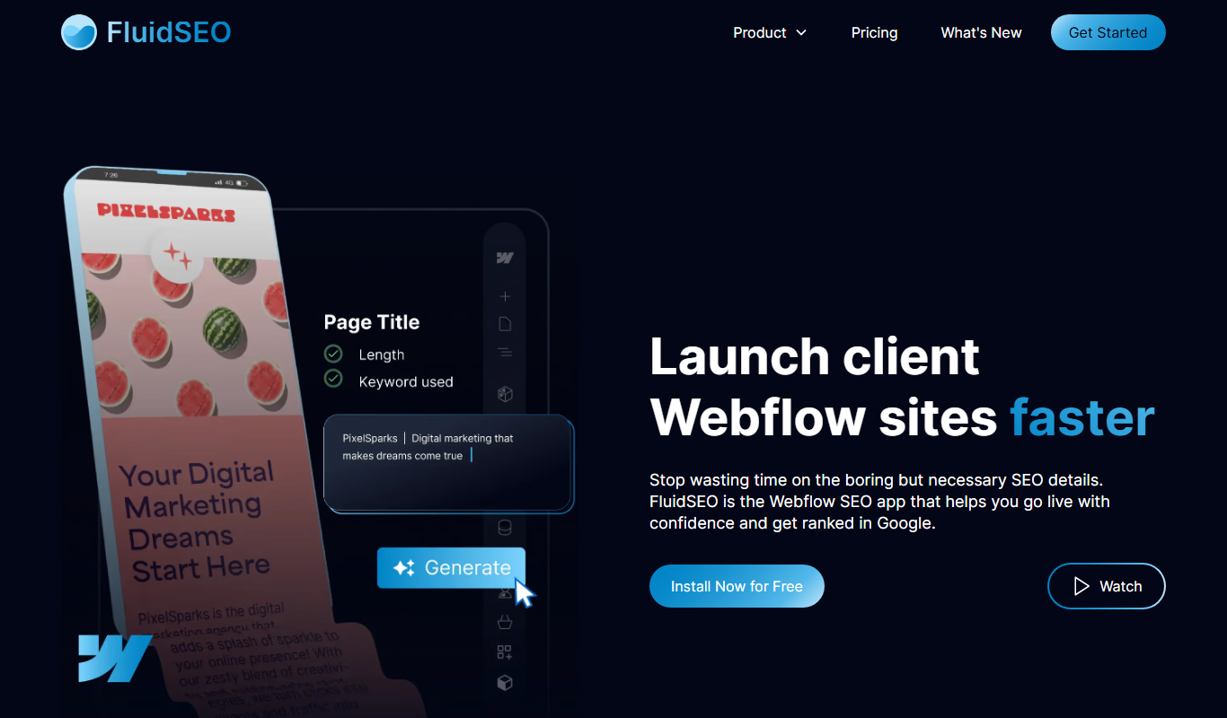 FluidSEO app screenshot