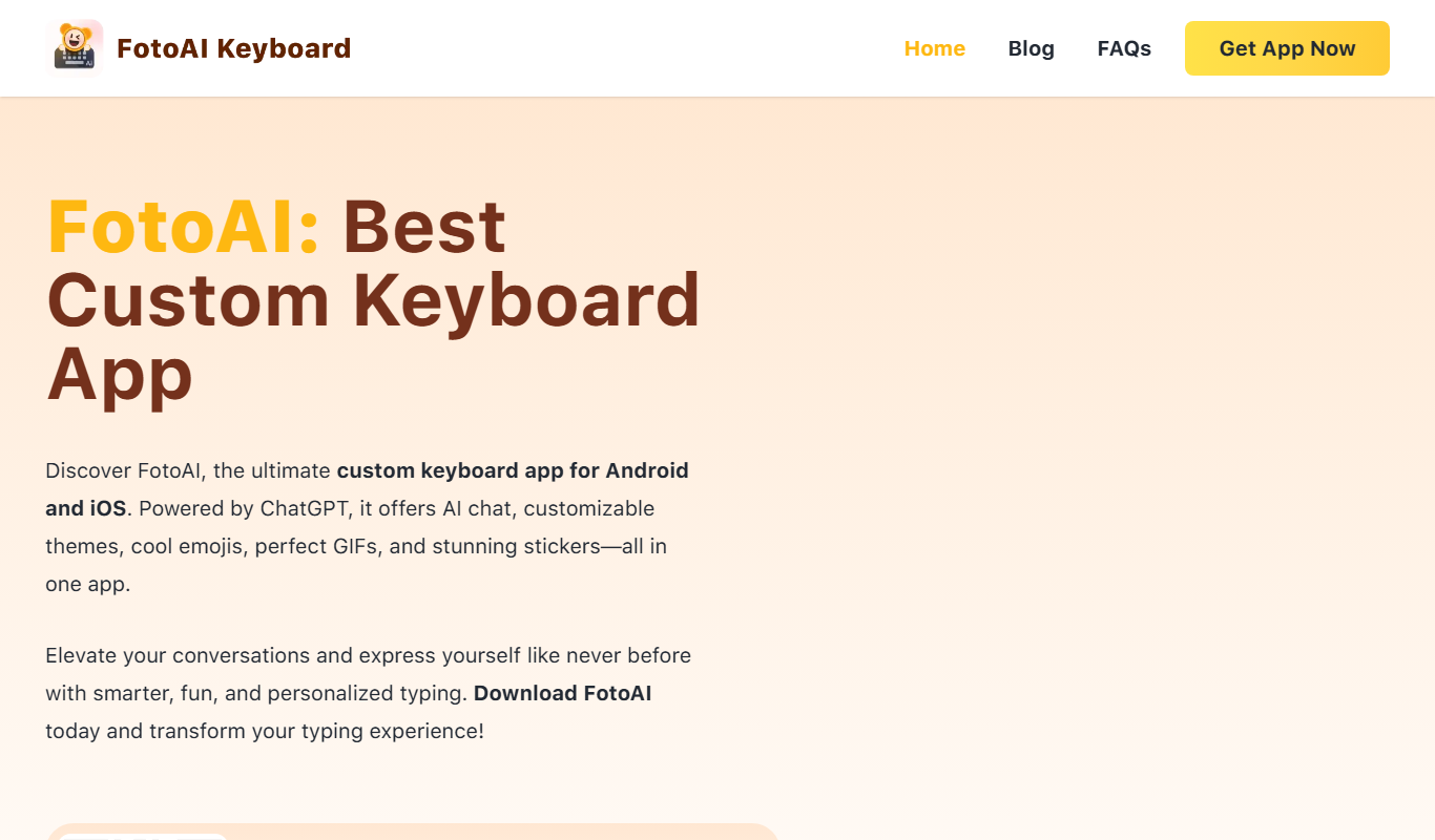 FotoAI Keyboard app screenshot