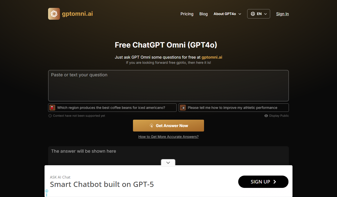 Free ChatGPT Omni app screenshot