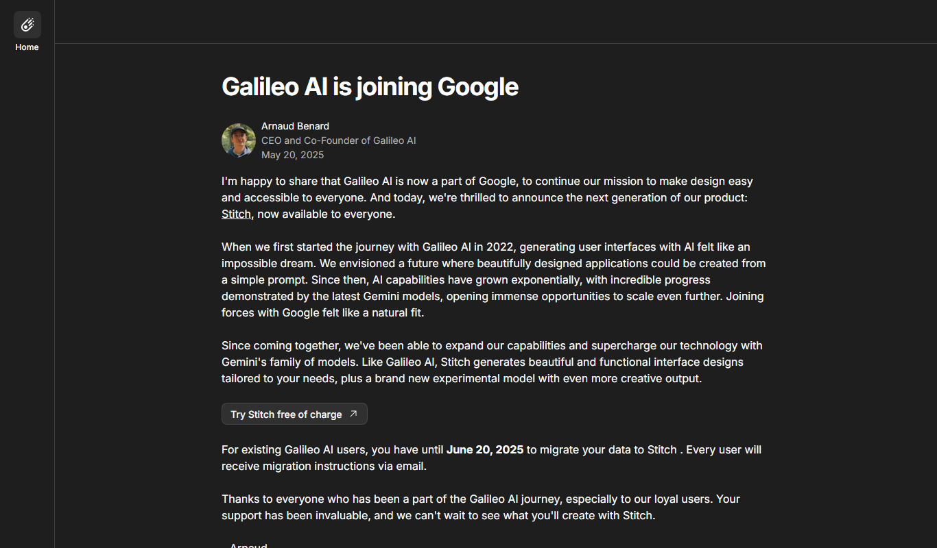Galileo app screenshot