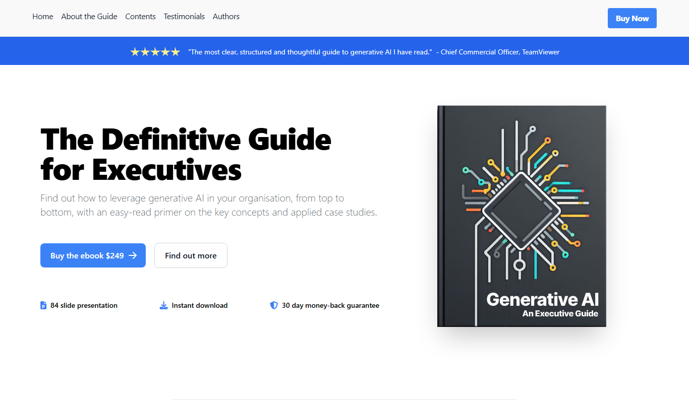 Generative AI: An Executive Guide app screenshot