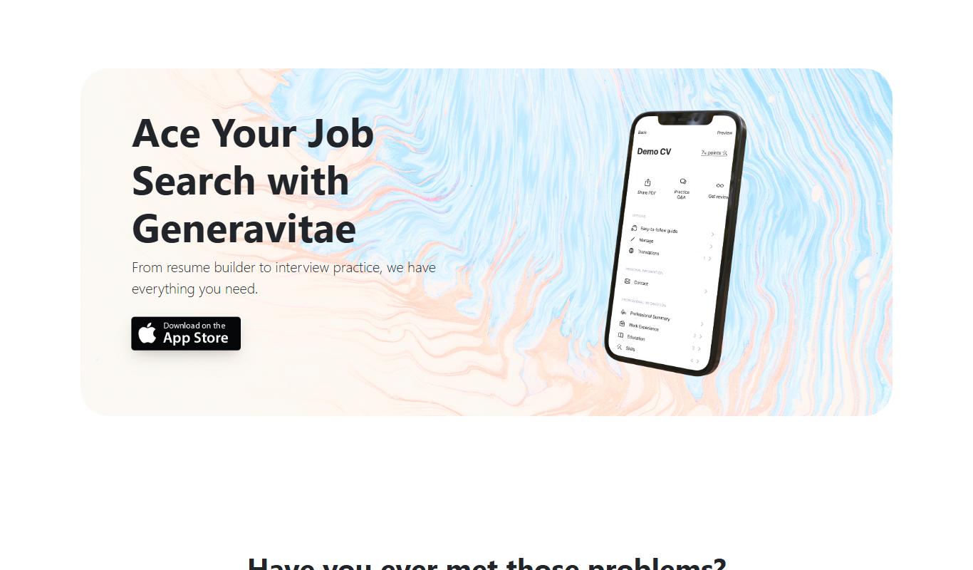 Generavitae app screenshot
