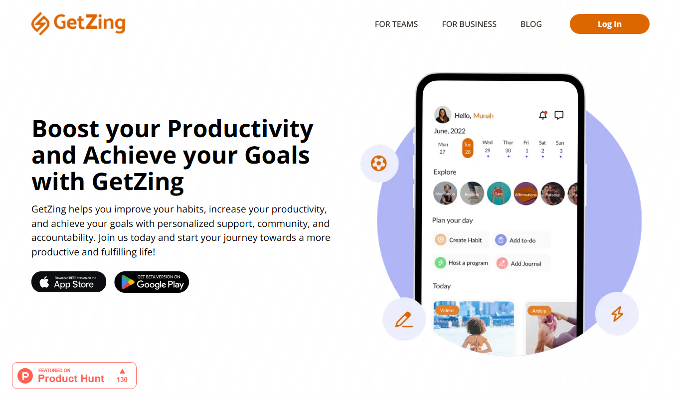GetZingAI app screenshot