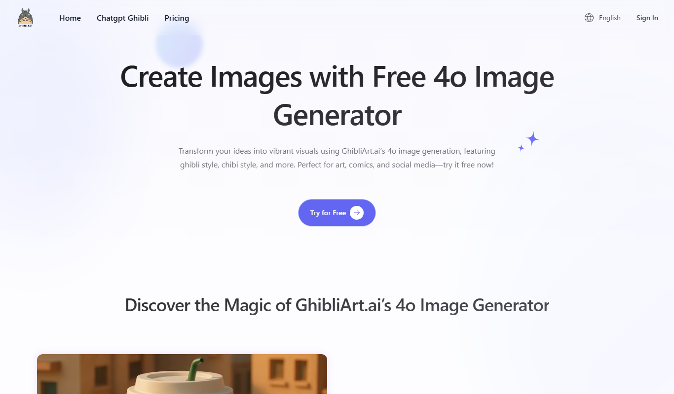 Ghibli AI: Free ChatGPT Ghibli AI Art Generator app screenshot