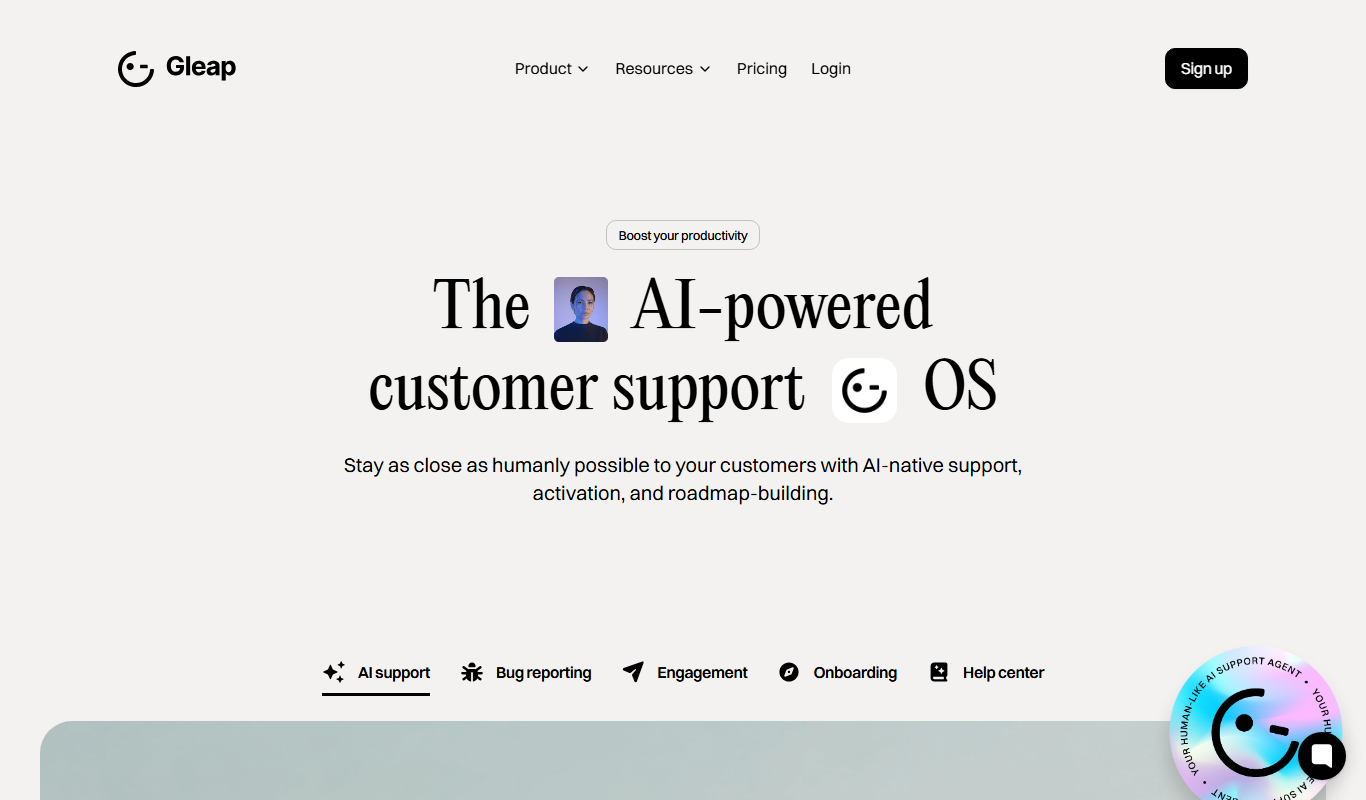 gleap.io app screenshot