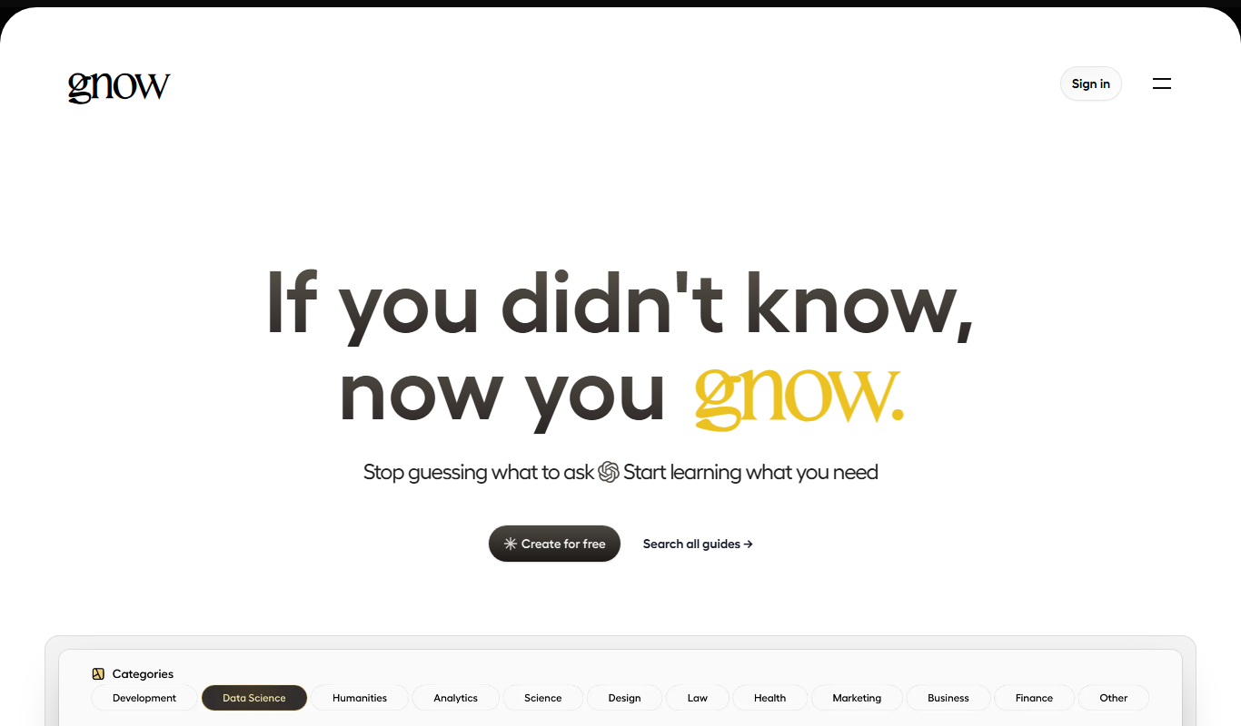 gnow app screenshot