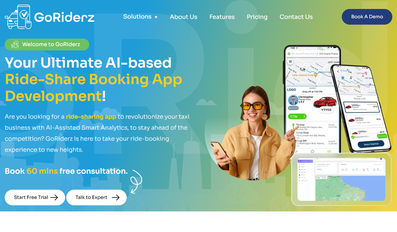 Goriderz SAAS p2p ridesharing & delivery app screenshot