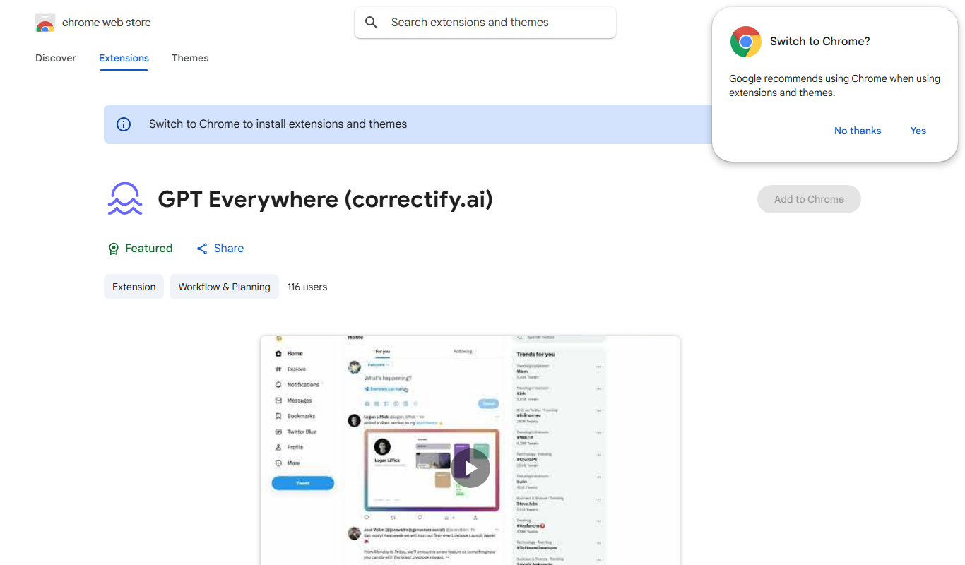 GPTEverywhere app screenshot