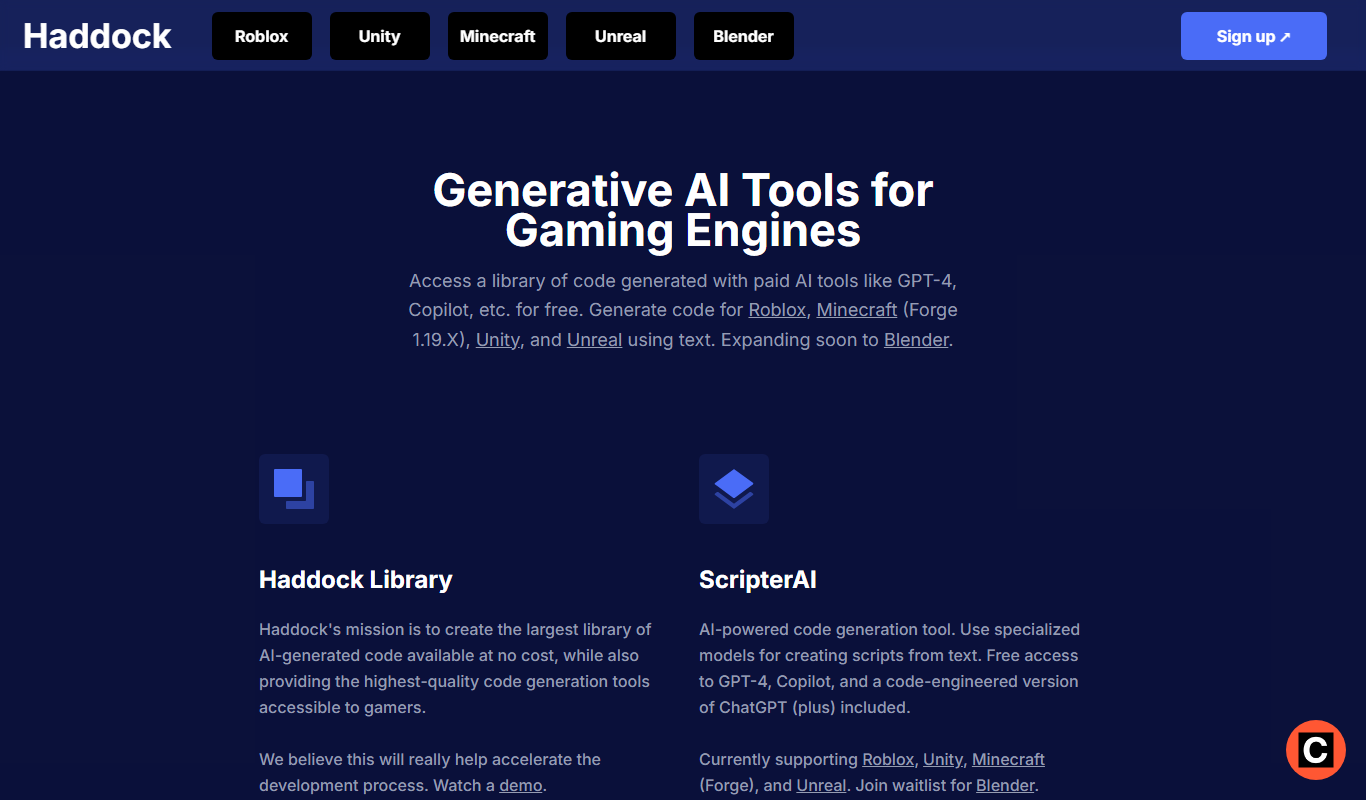 Screenshot of Haddock AI code documentation interface
