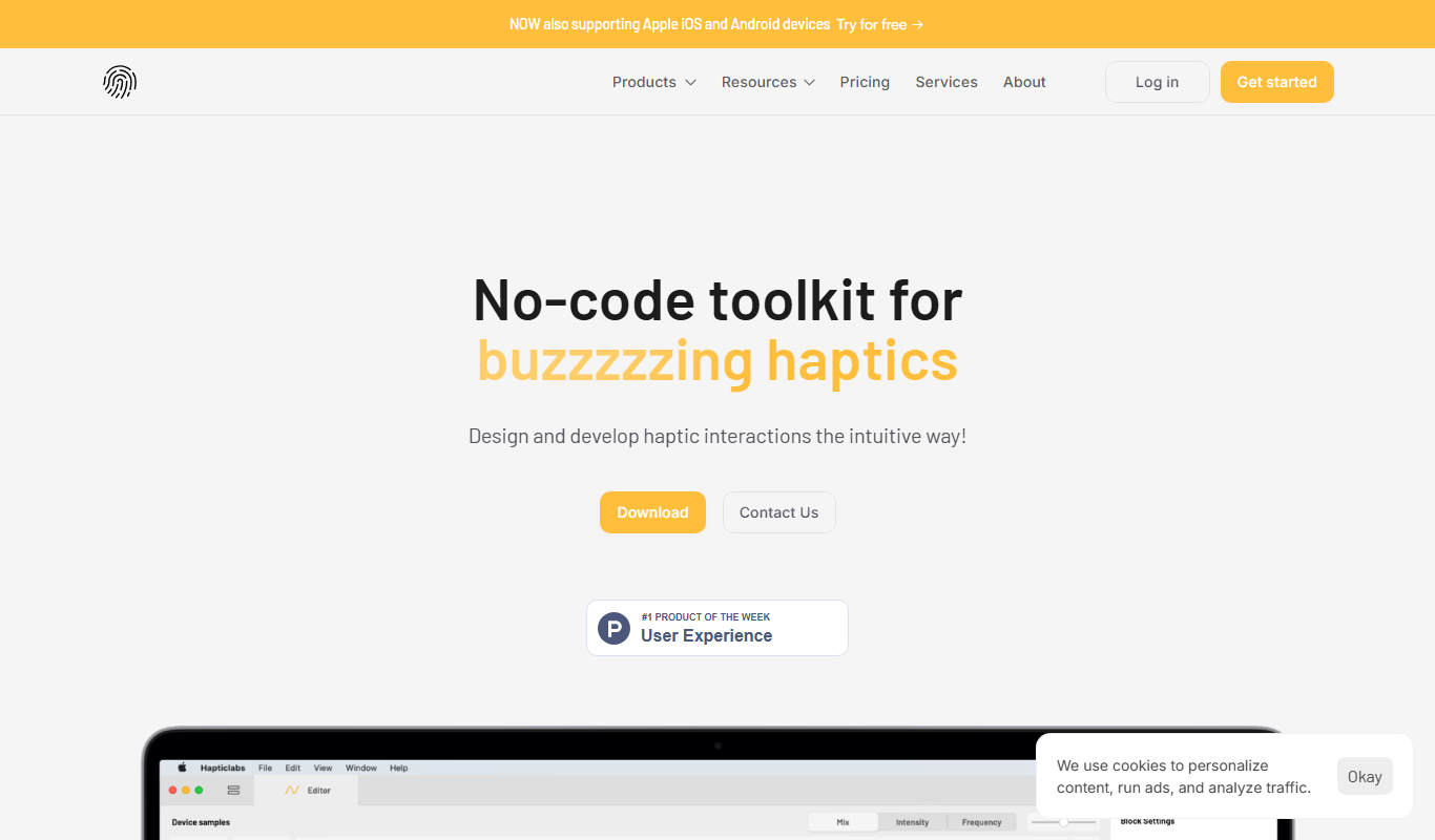 Hapticlabs app screenshot