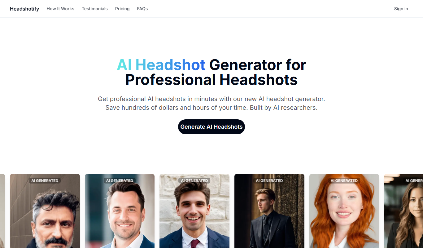 Headshotify app screenshot