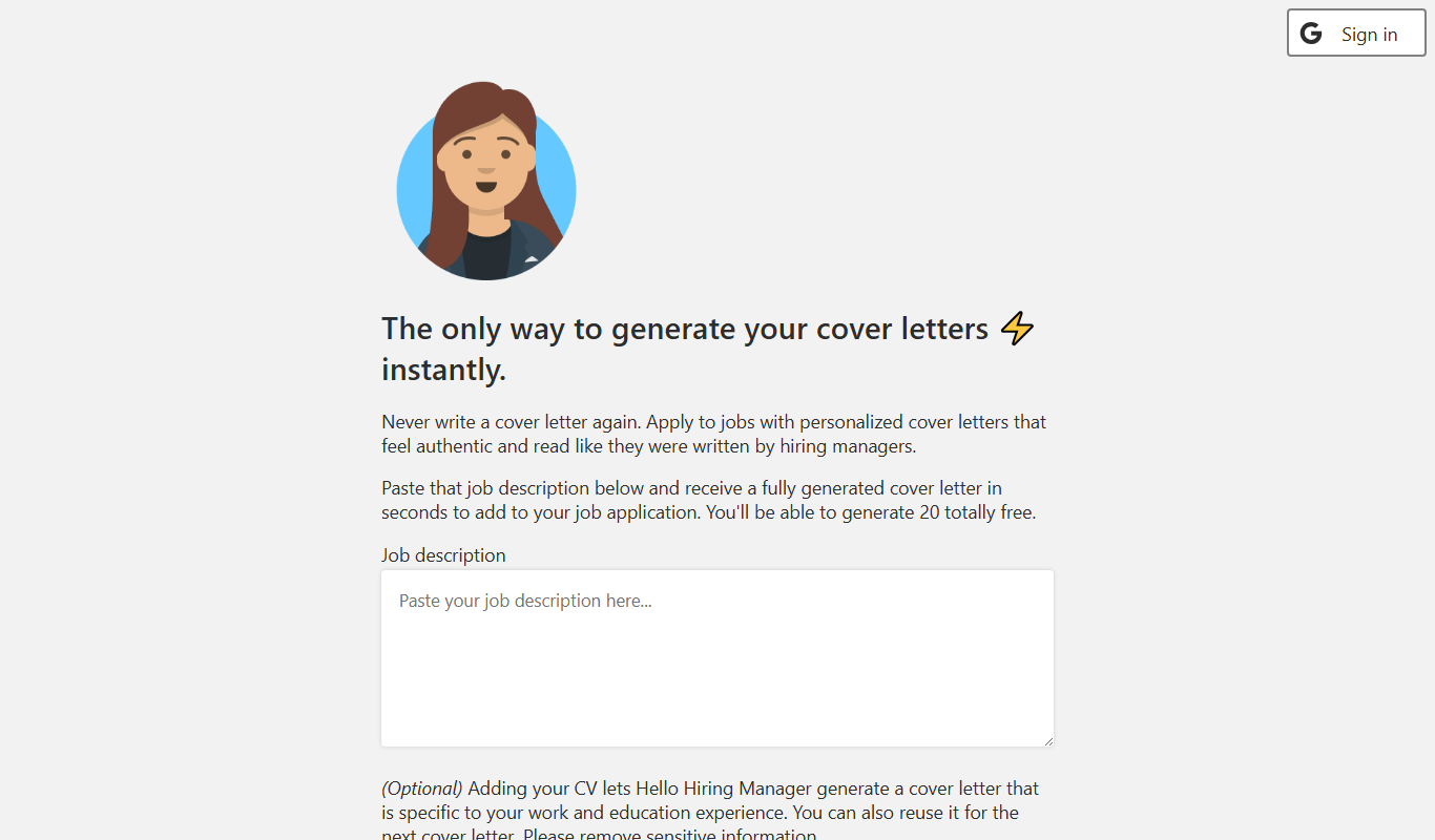 Hello Hiring Manager app screenshot