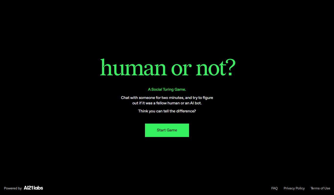 Human or Not? app screenshot