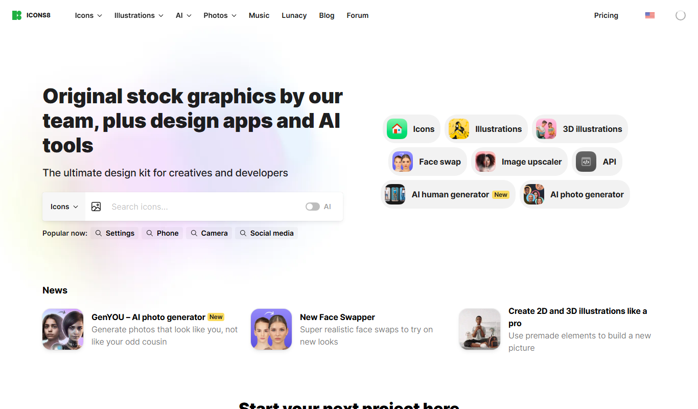 Icons8 app screenshot